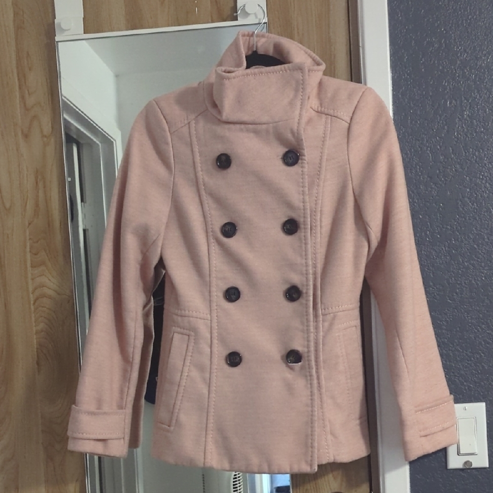 H&M Women's Blush Double-Breasted Pea Coat